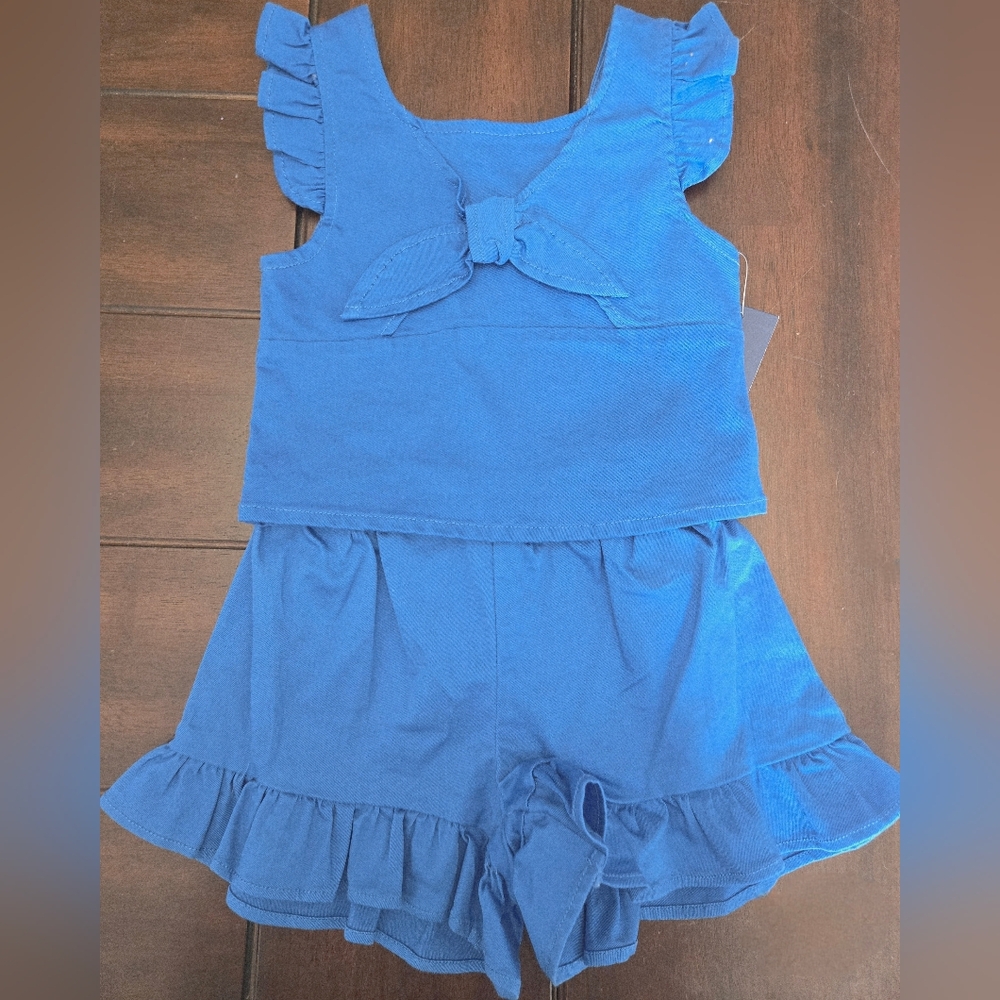 Blue Ruffled Toddler Outfit